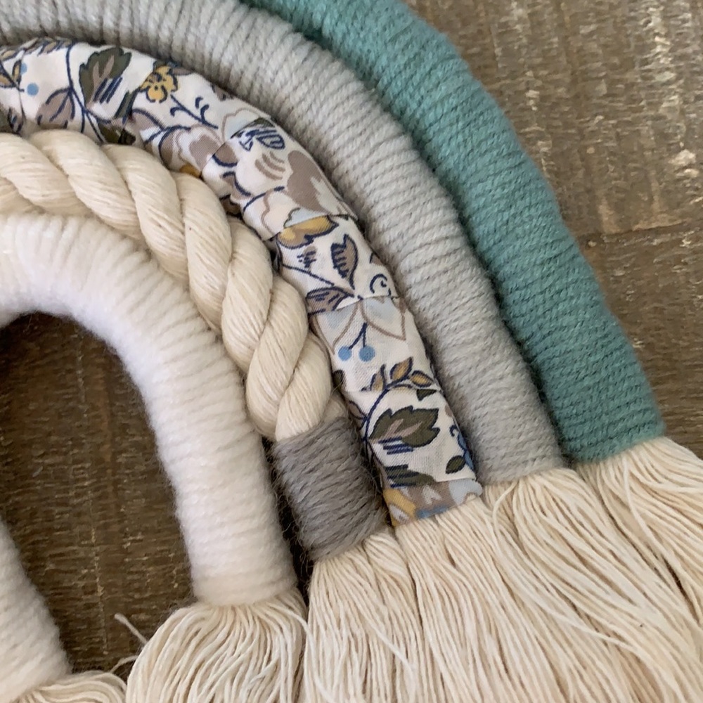 Green Rainbow Macrame Wall Decor - Picture 4 of 5